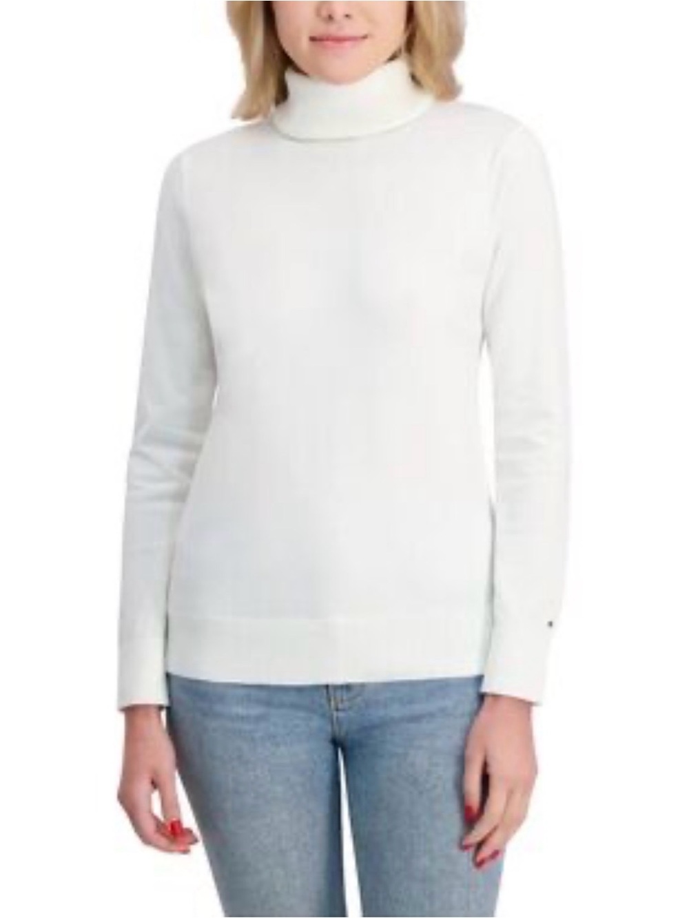 Tommy Hilfiger Ivory White Turtleneck Long Sleeve